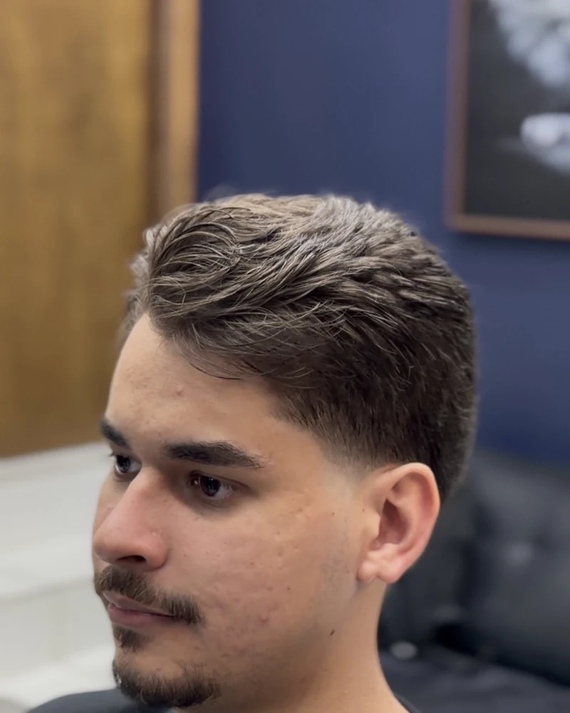 Corte masculino realizado na Natan Barberstyle