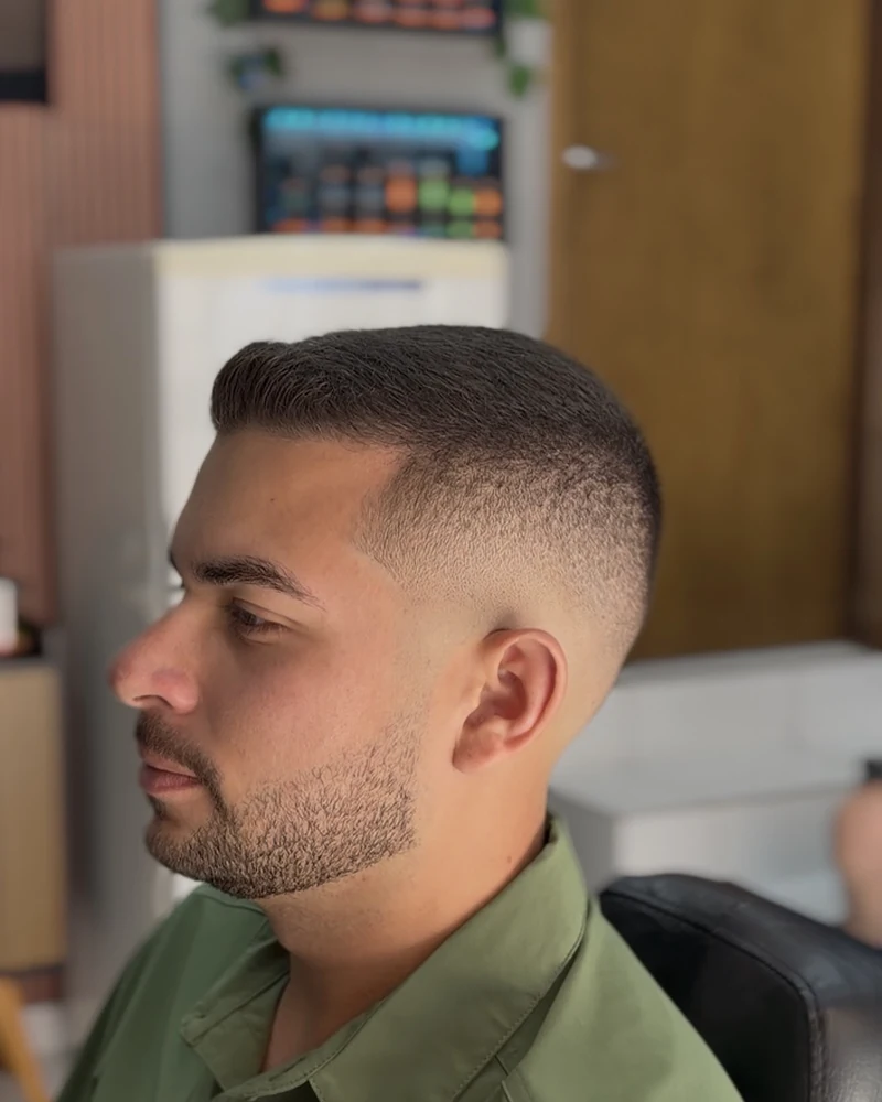 Corte masculino realizado na Natan Barberstyle